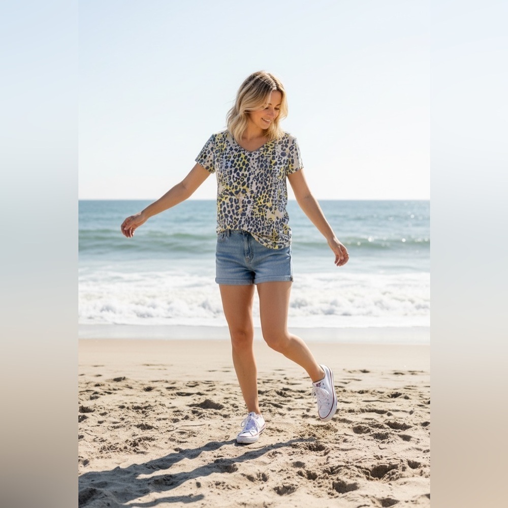 New Directions Blue Relaxed Boxy Tee